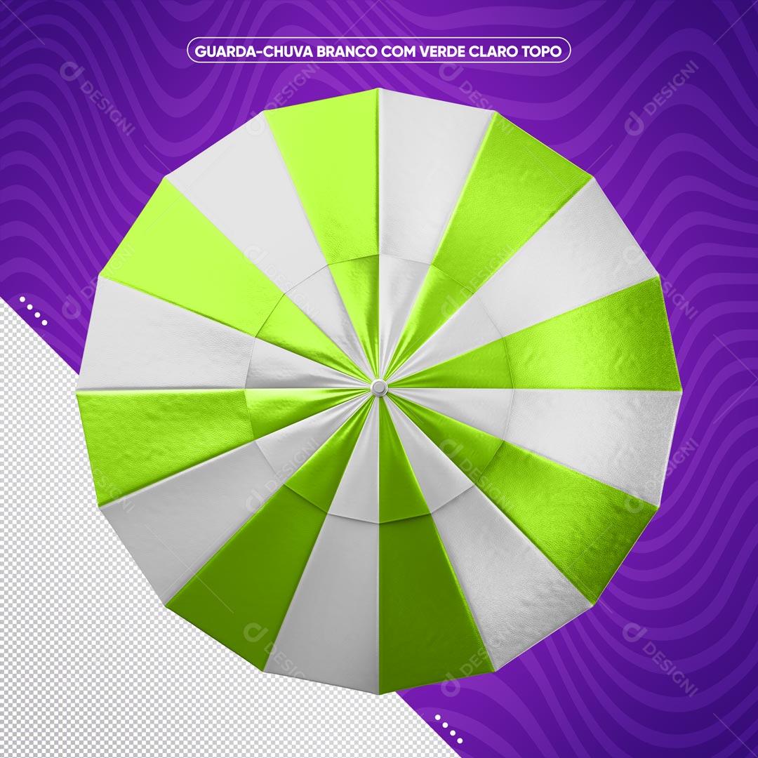 Guarda-Chuva De Verão Branco com Verde Cana Composição 3D PSD