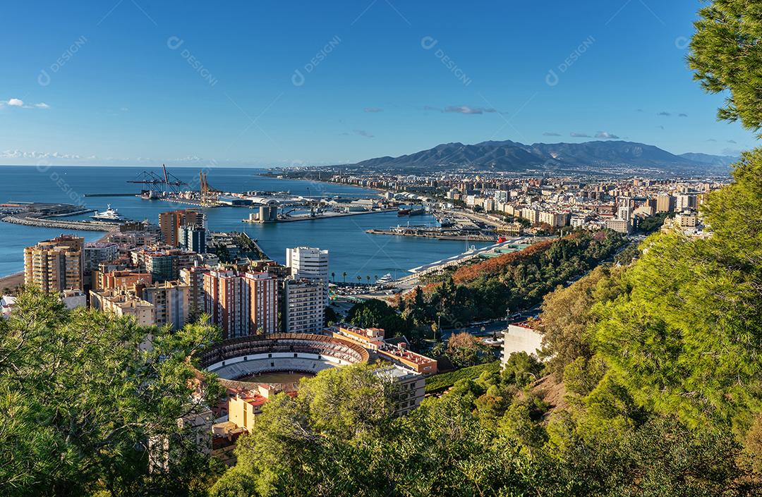 Vista Panorâmica da Cidade de Málaga na Andaluzia Espanha Imagem JPG