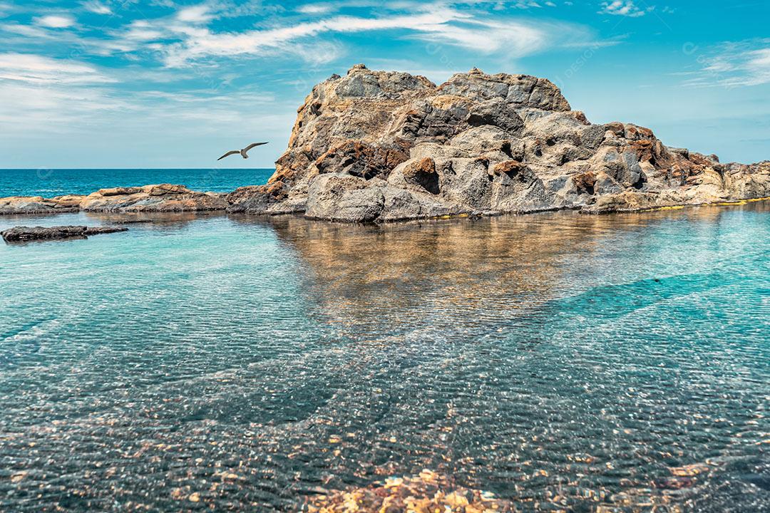 Foto Vista das Piscinas Naturais Aguas Verdes Água Verde Fuerteventura Ilhas Canárias
