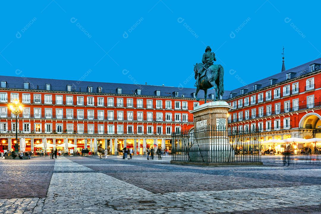 Praça Principal de Madrid Espanha Plaza Mayor Imagem JPG