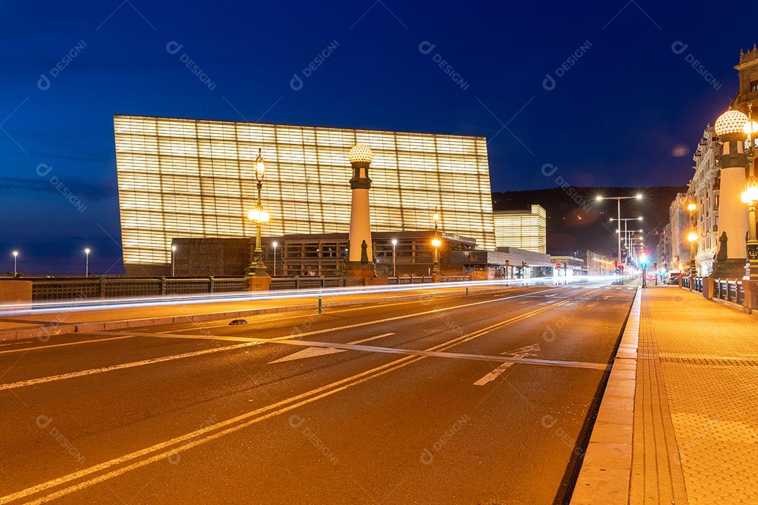 Vista Do Auditório Kursaal Em San Sebastian Na Espanha Imagem JPG