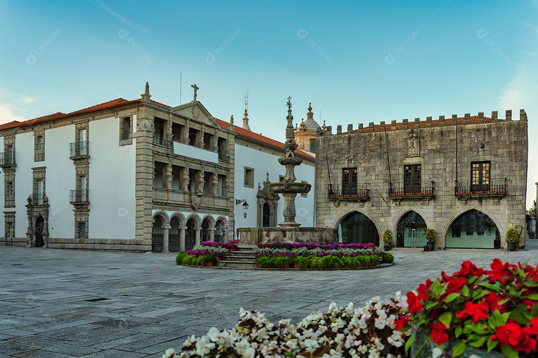 Praça Da República Na Cidade De Viana Do Castelo No Minho Imagem JPG