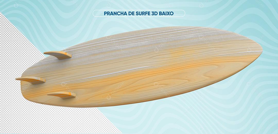 Prancha De Surfe 3D Baixo Para Composição PSD