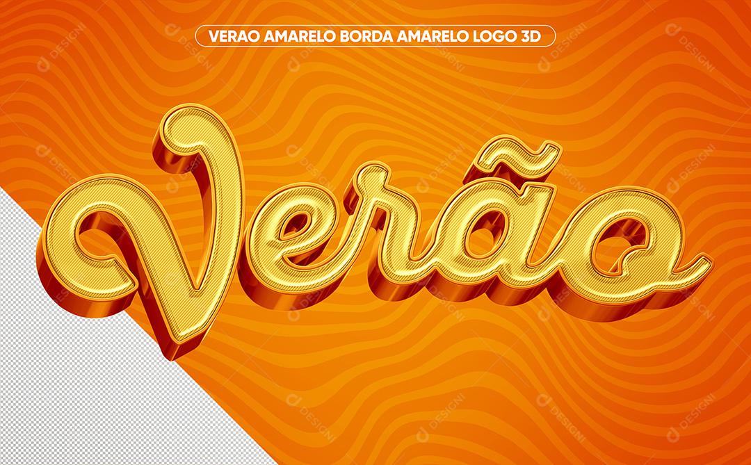 Verão Amarelo 3D Para Composição PSD