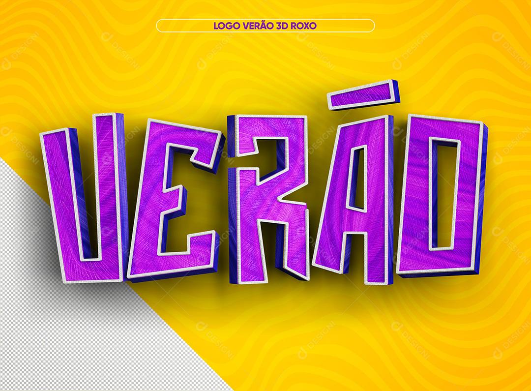 Verão 3D Roxo Para Composição PSD