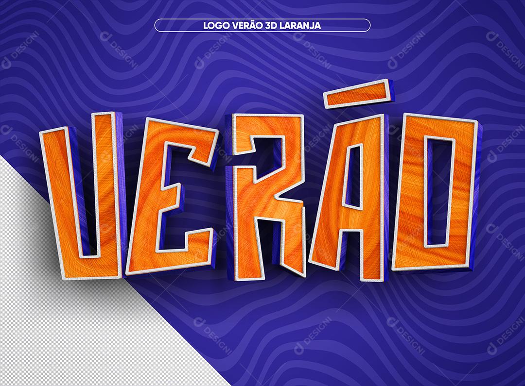 Verão 3D Laranja Para Composição PSD