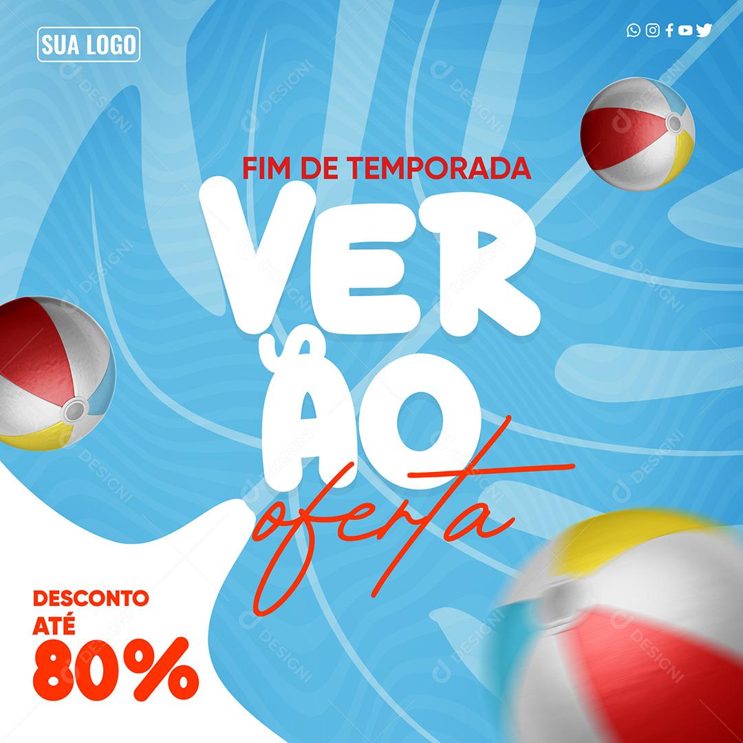 Social Media Fim Da Temporada Verão Ofertas 80% PSD Editável