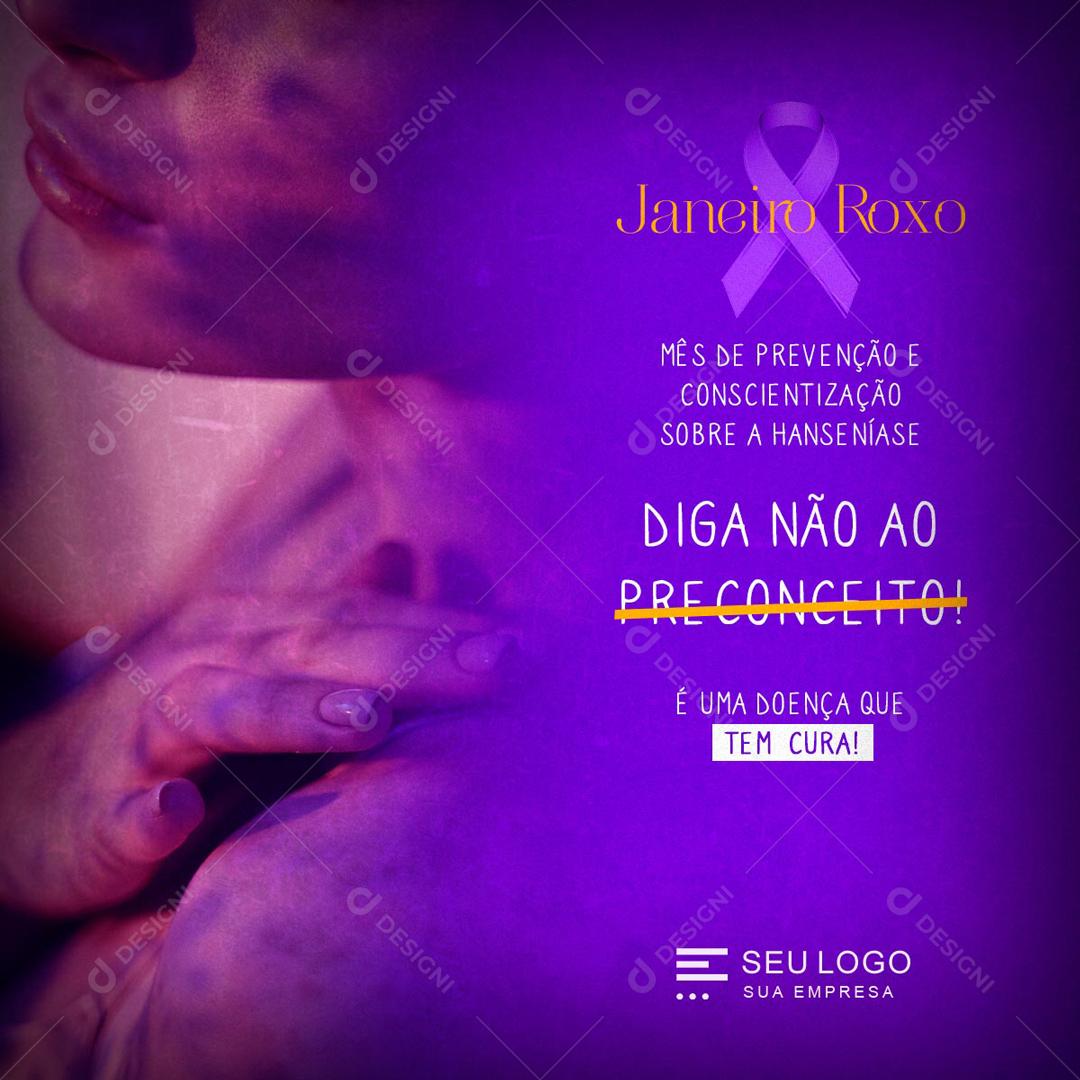 Janeiro Roxo Diga Não Ao  Preconceito Social Media PSD Editável