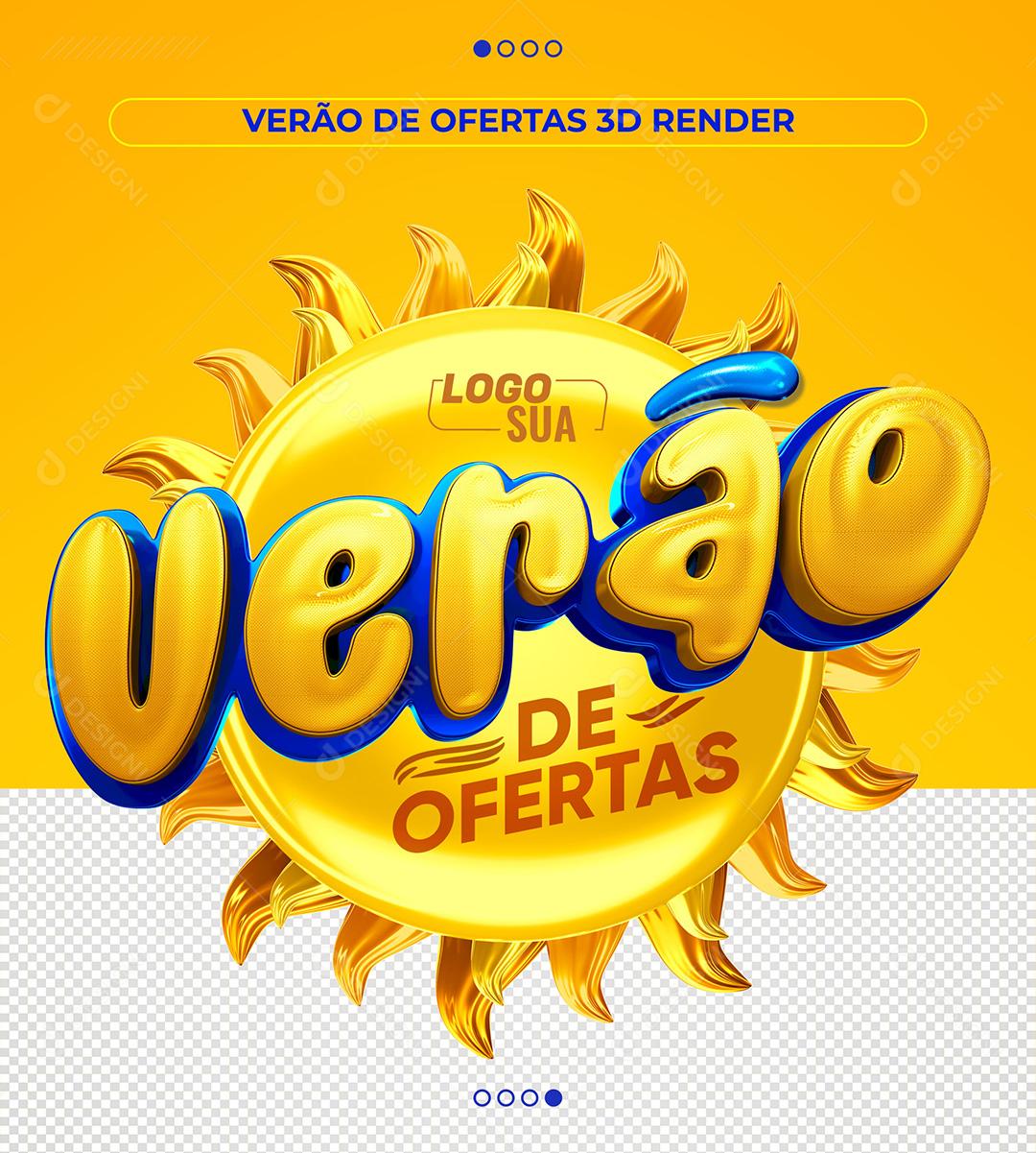 Social Media Verão De Ofertas 3D Para Composição PSD Editável