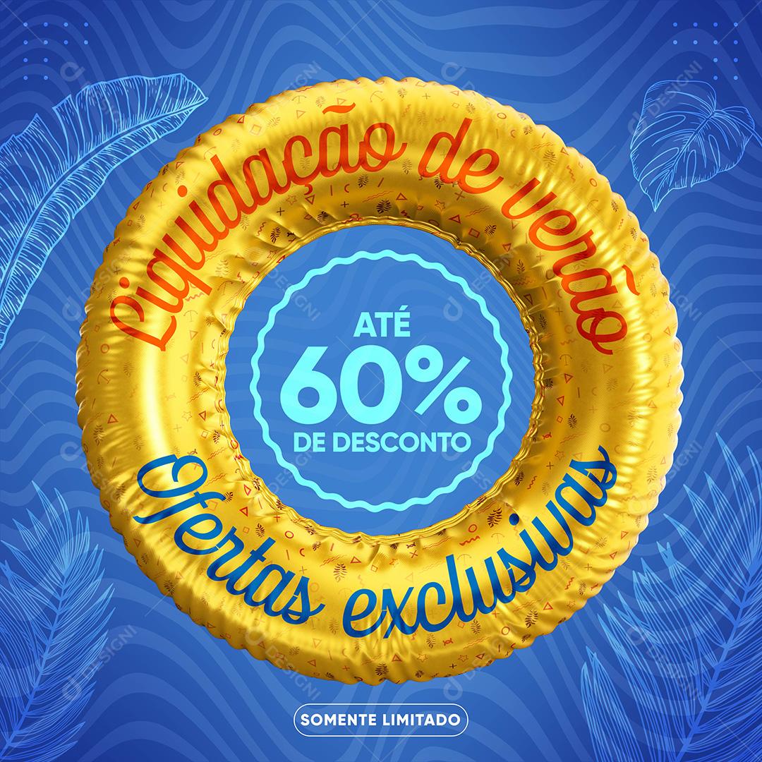 Social Media Promoção De Verão Ofertas Exclusivas De Até 60% De Desconto PSD Editável