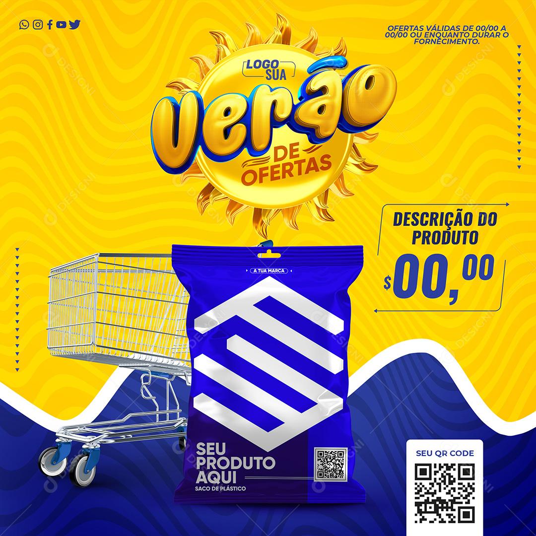 Social Media Ofertas De Verão PSD Editável