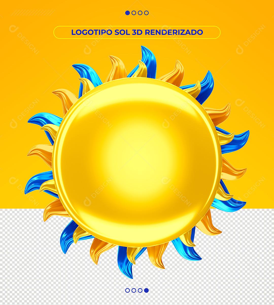 Selo 3D Sol Para Composição PSD