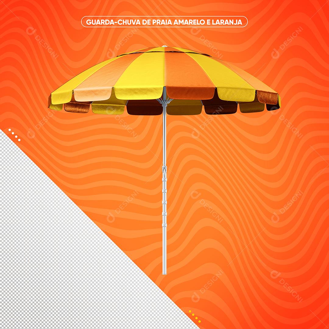 Guarda Chuva De Praia Amarelo E Laranja Para Composição PSD