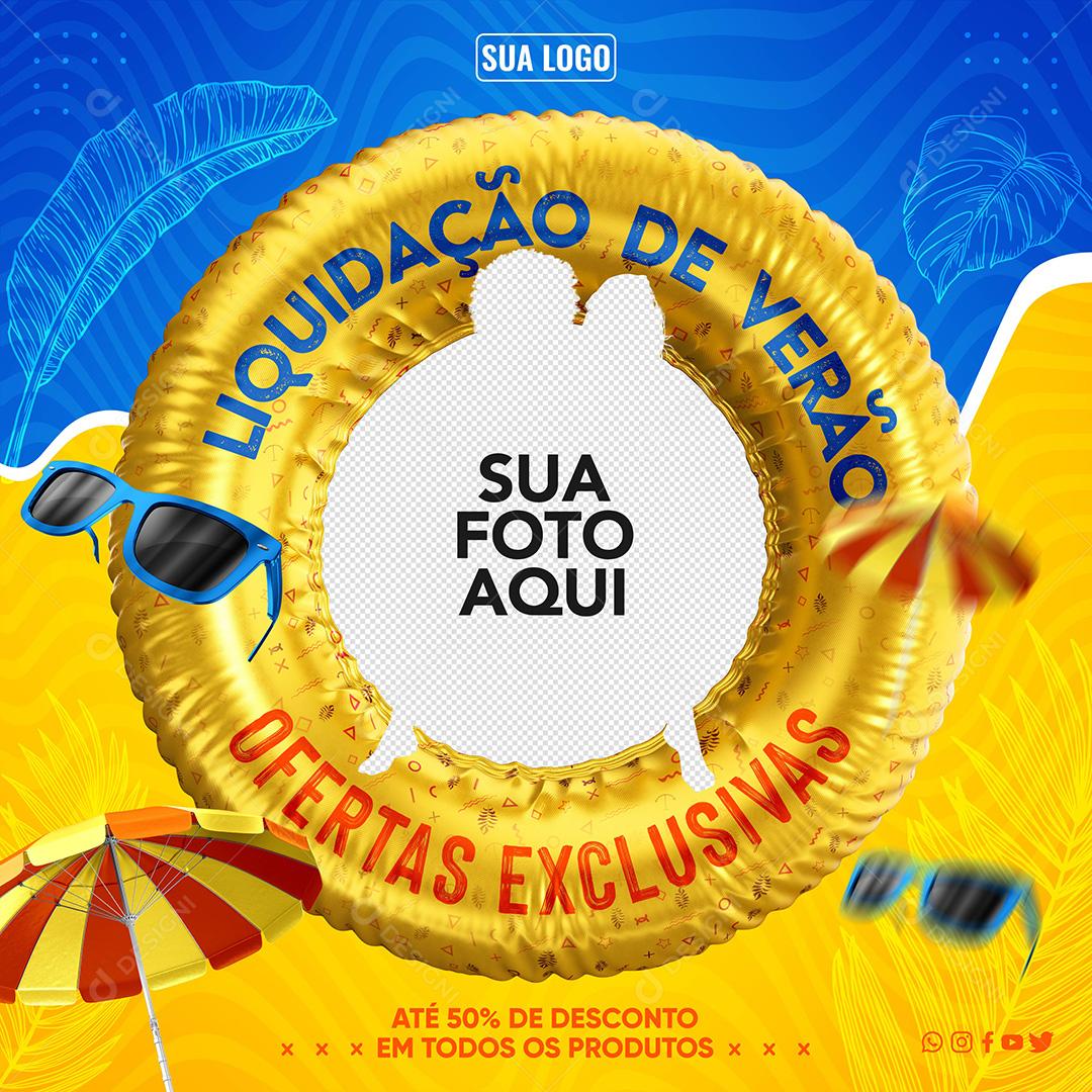 Social Media Promoção De Verão Até 50%  Desconto Em Todos Os Produtos PSD Editável