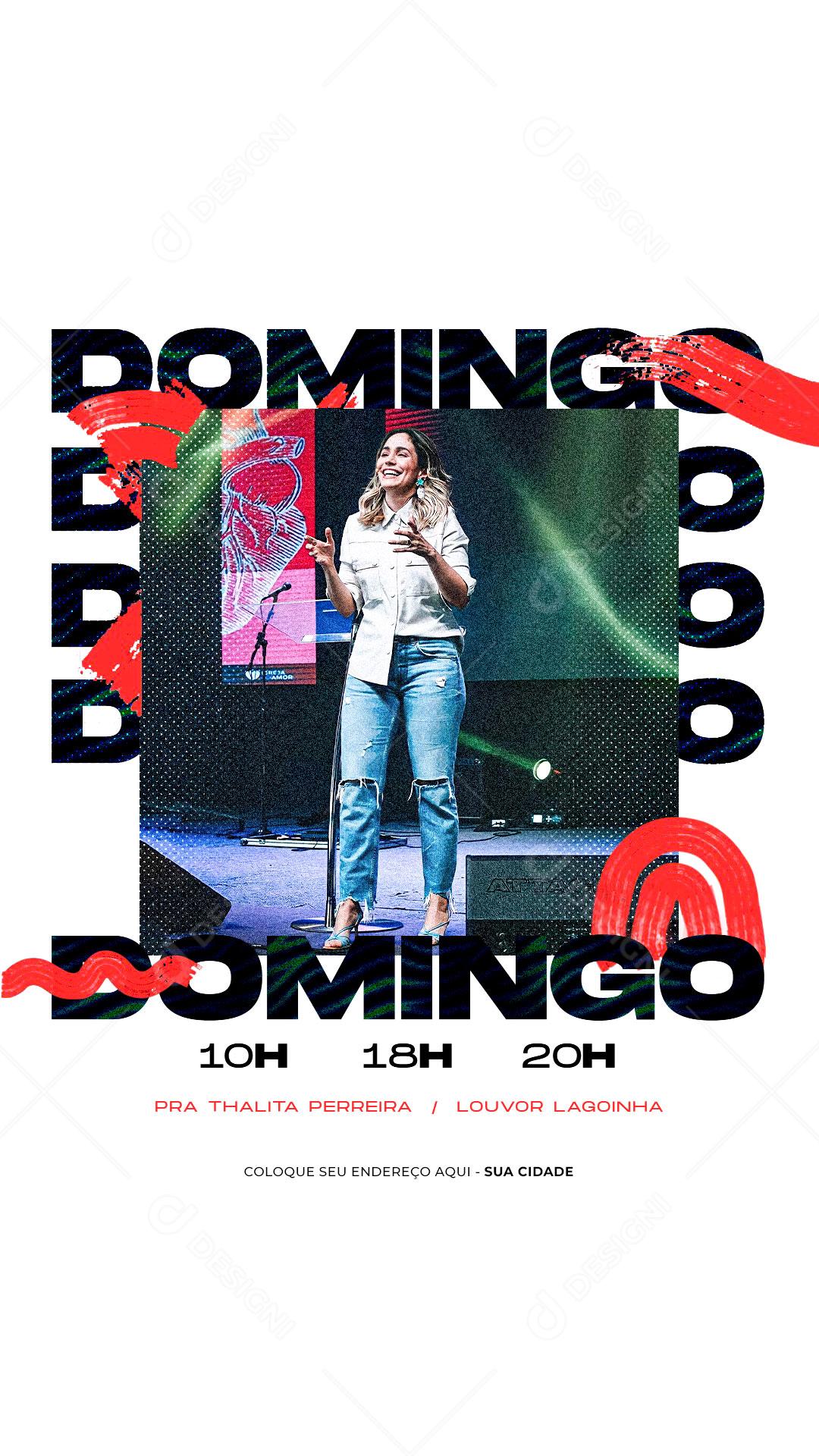 Social Media Domingo Culto Mulher Social Media PSD Editável