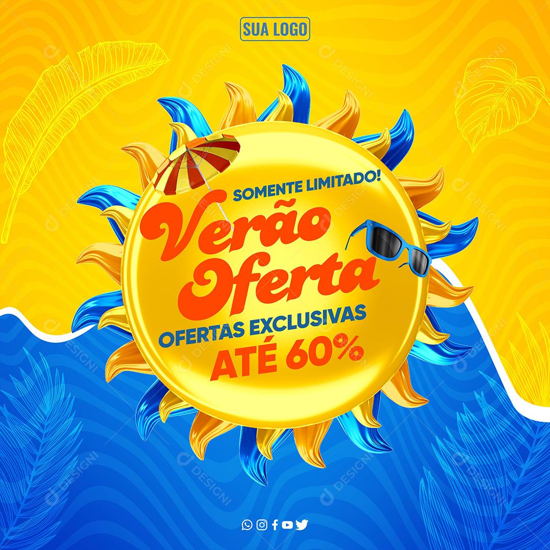 Social Media Verão De Ofertas Promoção Exclusiva Para Composição PSD