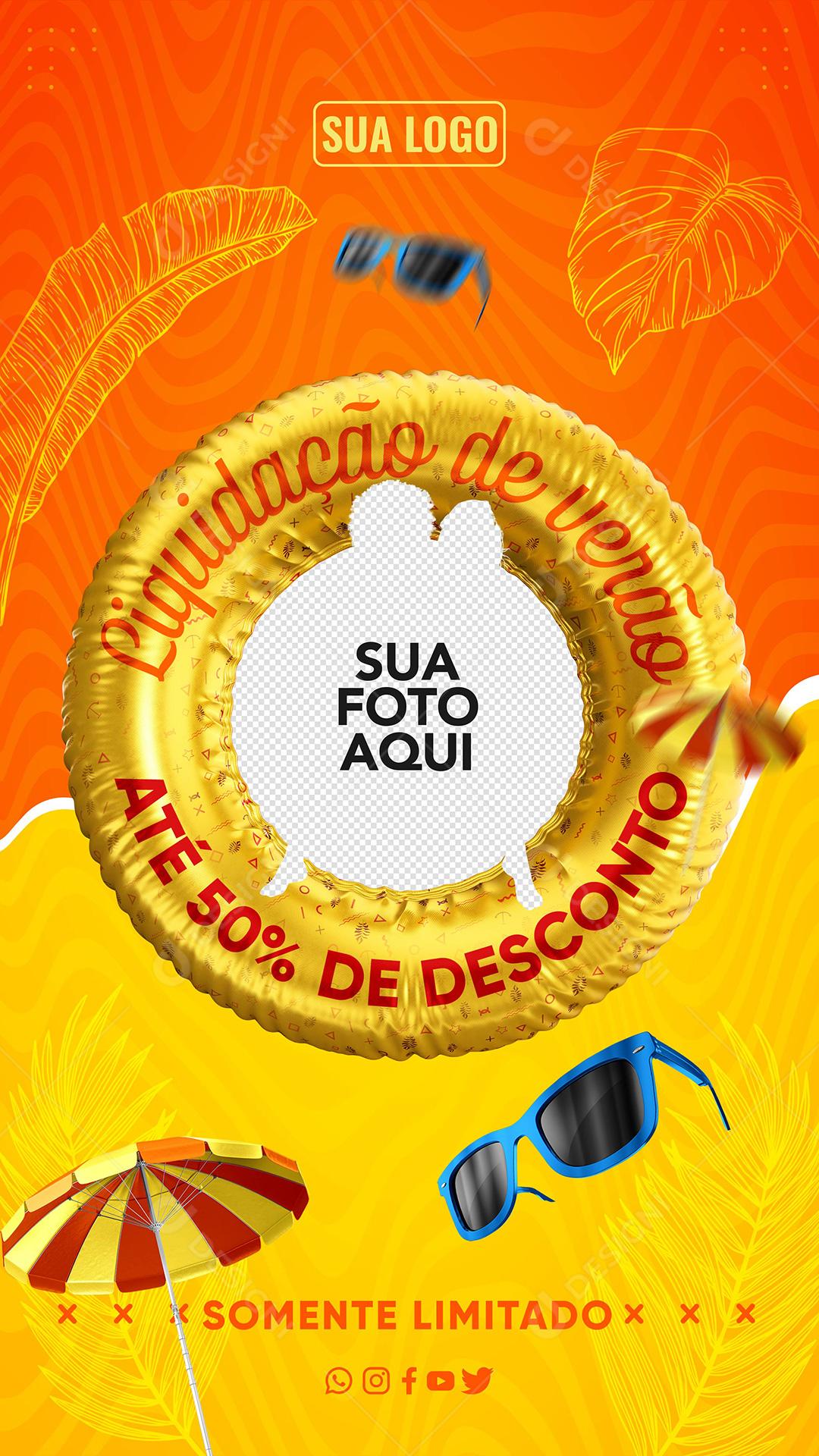 Social Media De Venda De Verão Com Até 50% De Desconto PSD Editável