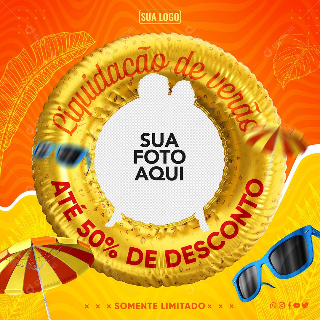 Social Media De Venda De Verão Com Até 50% De Desconto PSD Editável