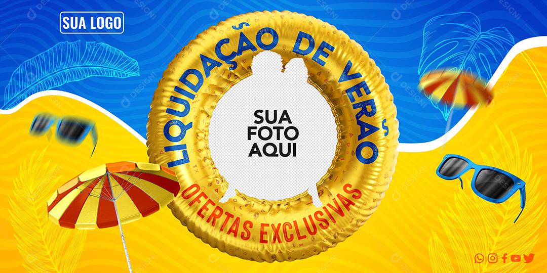 Banner Liquidação De Verão Com Até 50% De Desconto Em Todos Os Produtos PSD Editável