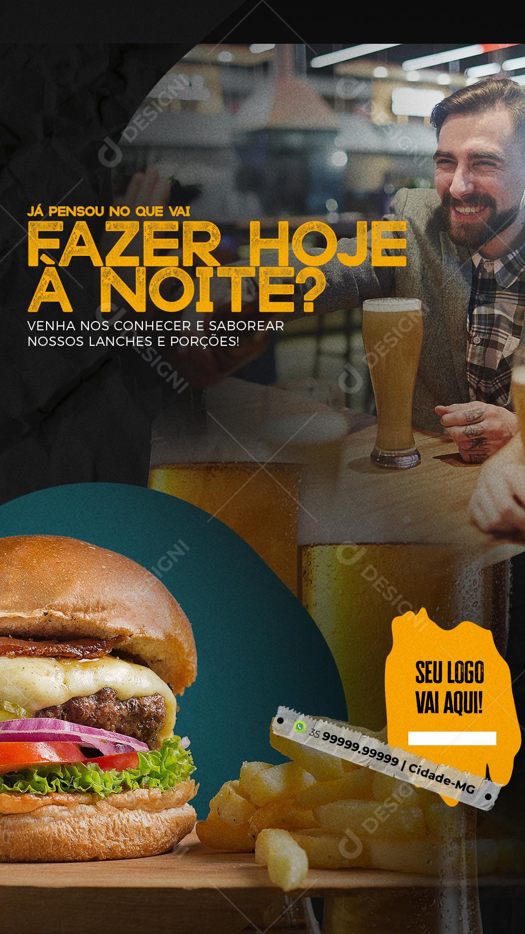 Ja Pensou No Que Vai Pedir Hoje A Noite Social Media PSD Editável