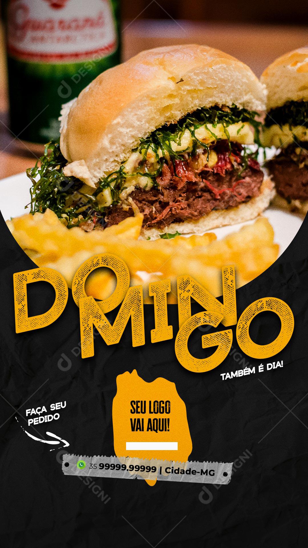 Domingo Também é Dia Peça Já o Seu Social Media PSD Editável