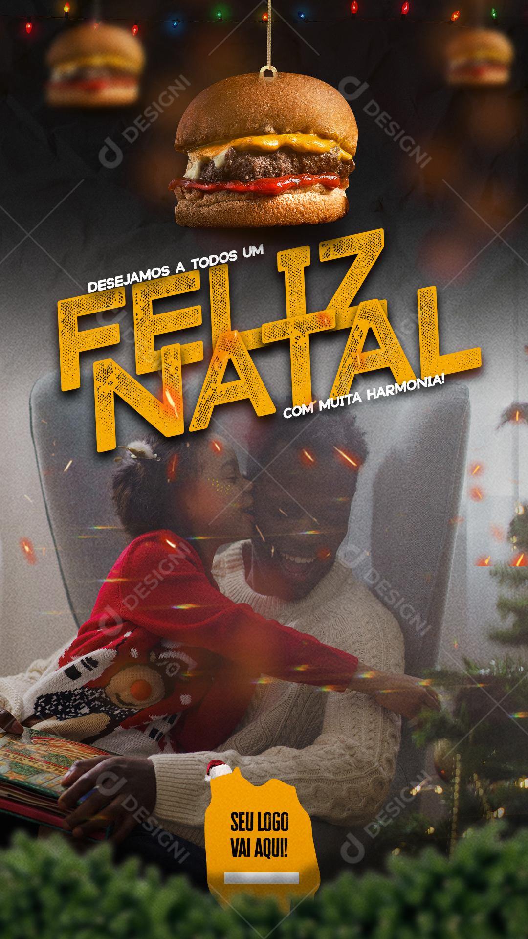 Burger Desejamos Um Feliz Natal Social Media PSD Editável