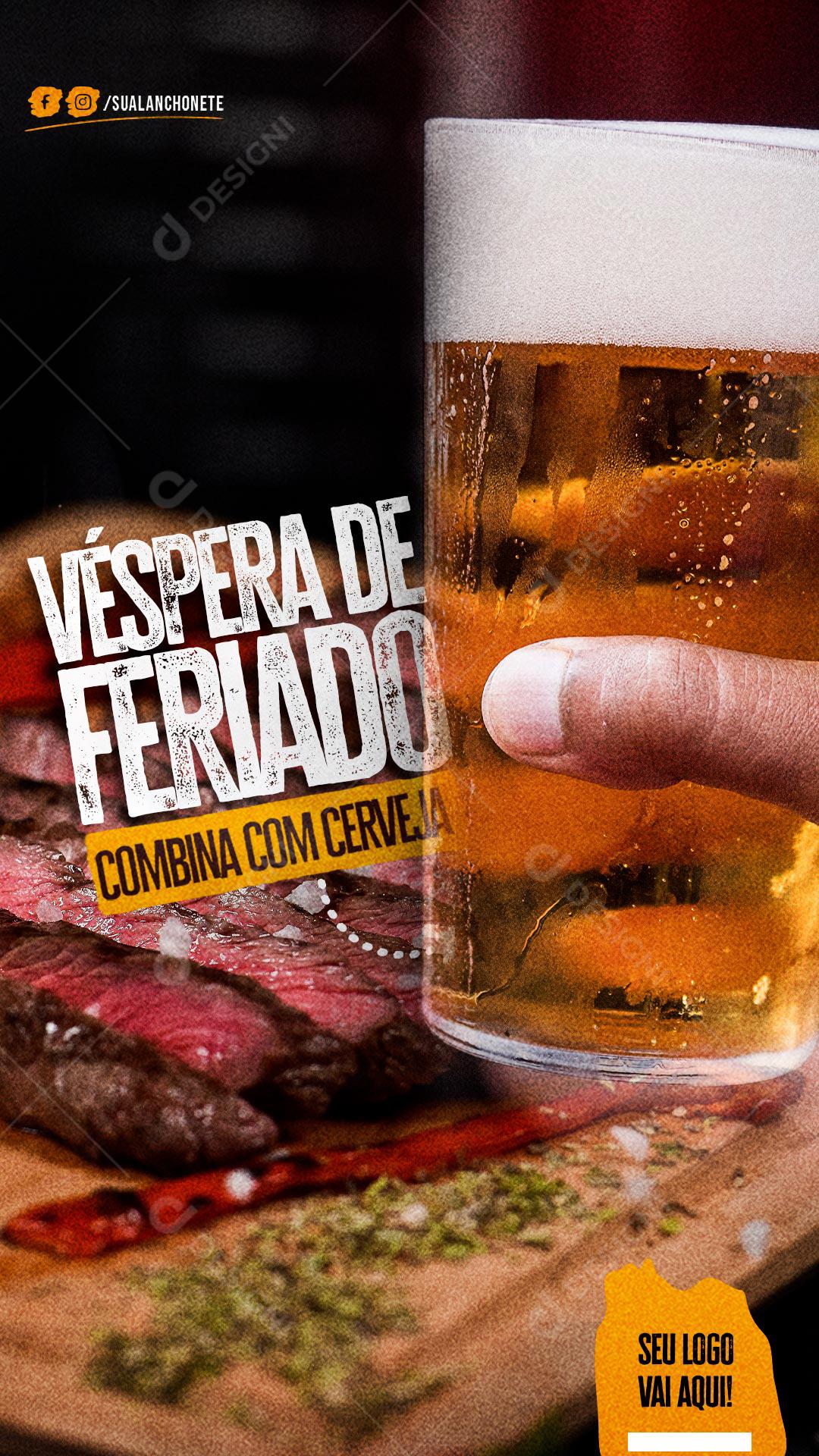 Véspera De Feriado Combina Com Cerveja Social Media PSD Editável