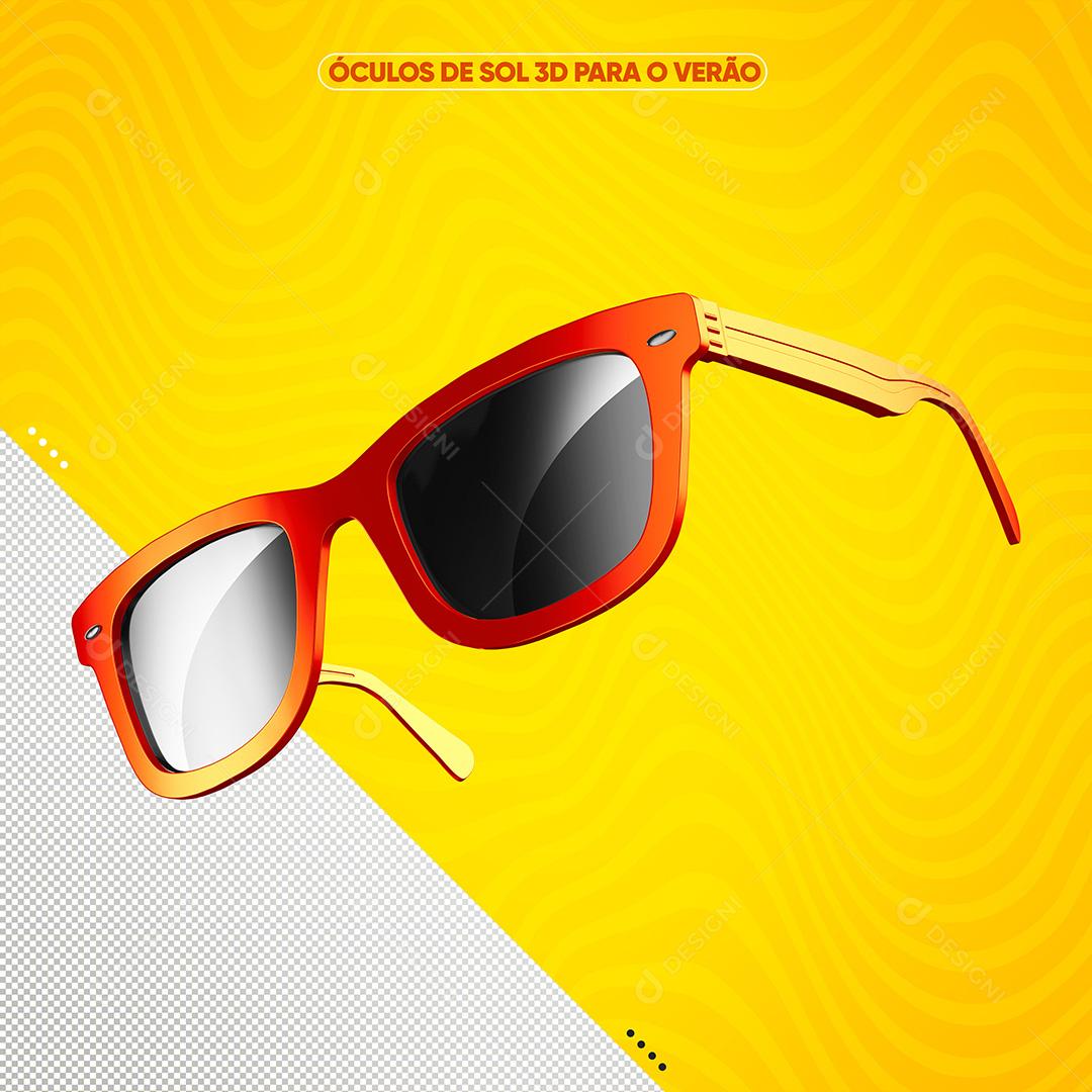 Óculos De Sol Laranja Com Lente Preta Para Composição PSD