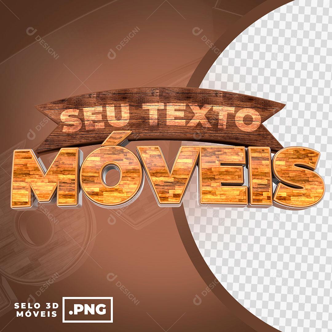 Móveis Texto 3D Textura Madeira Para Composição PSD Editável