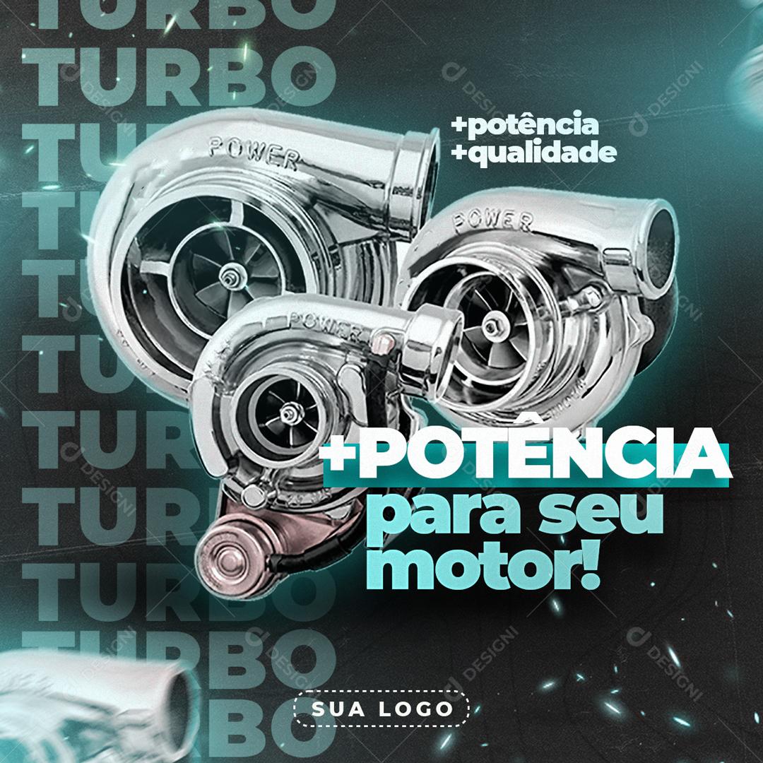 Potencia Para O Seu Motor Turbo Para O Seu Carro Social Media PSD Editável
