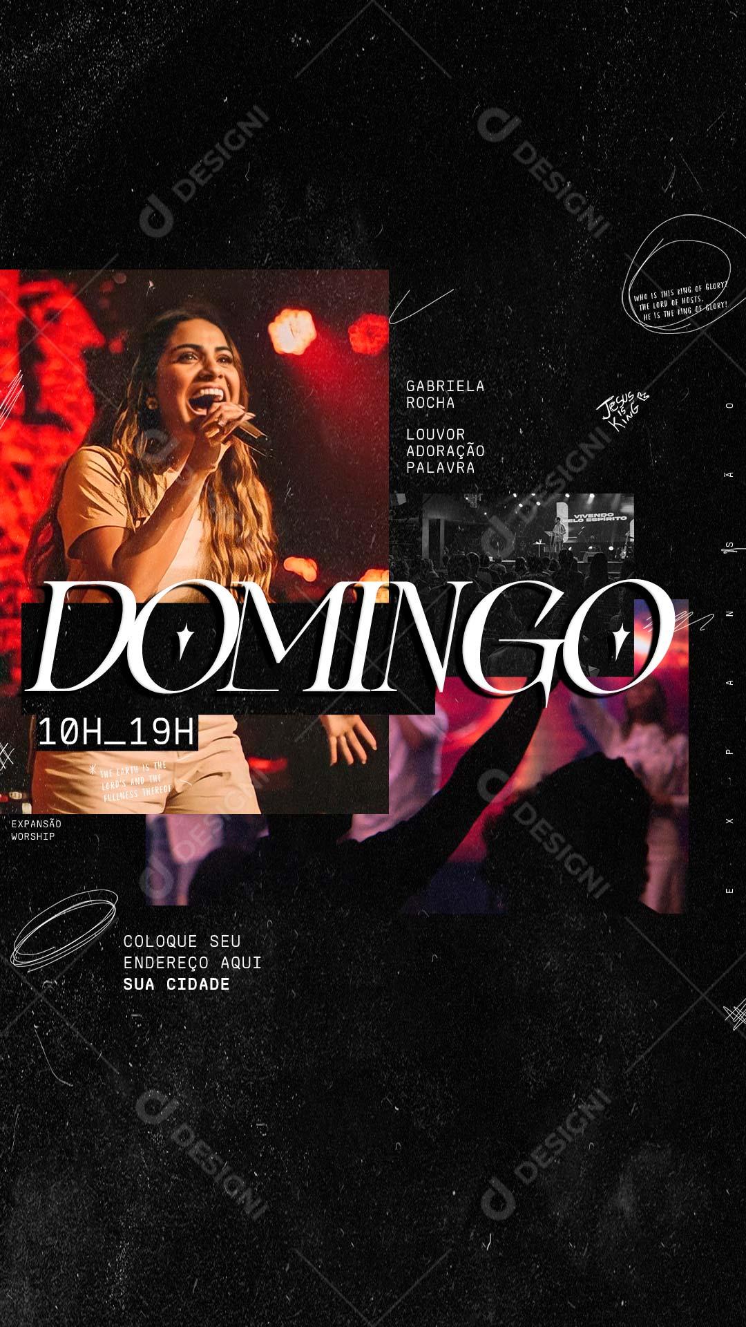 Culto de Domingo Social Story Media PSD Editável