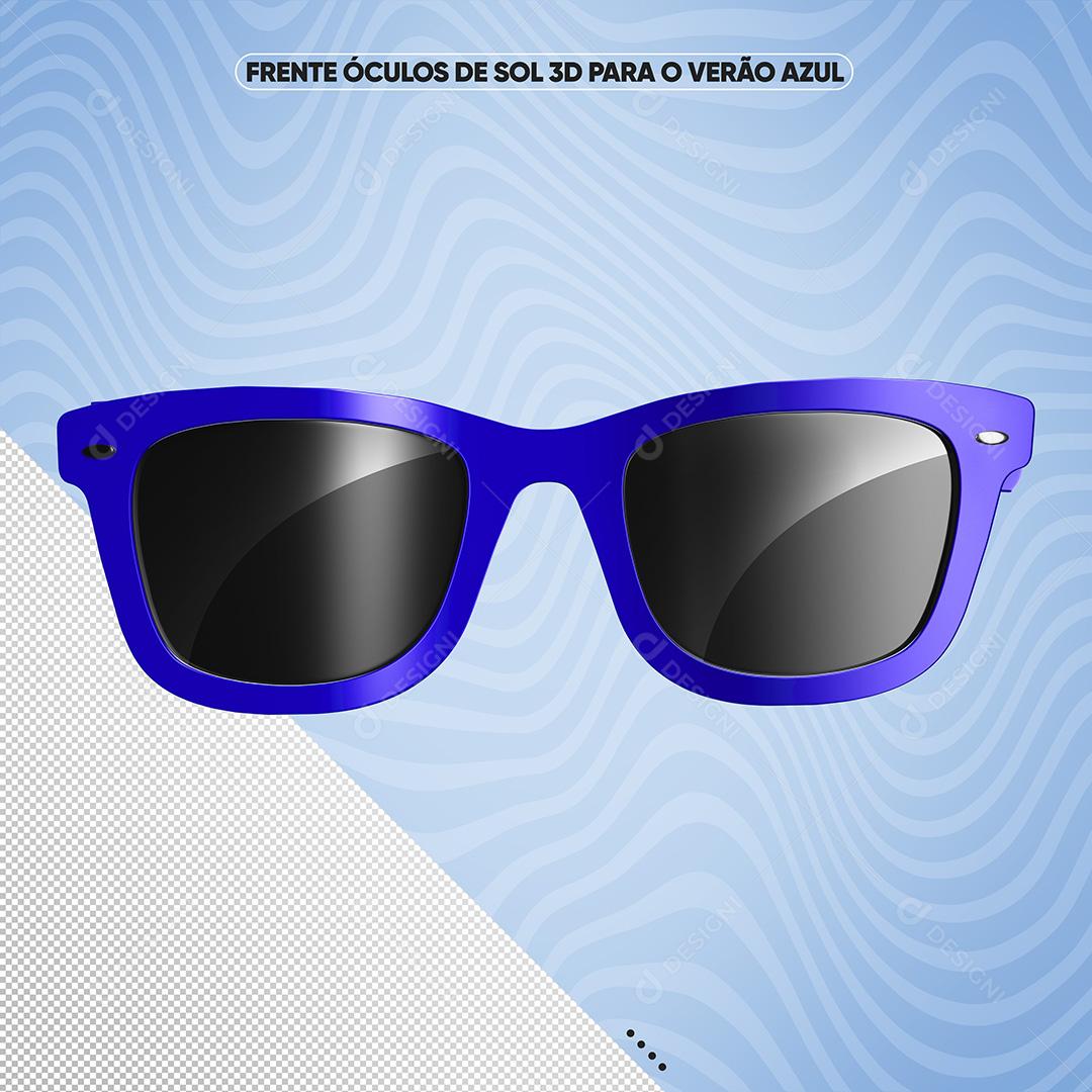 Óculos De Sol 3D Para O Verão Azul Para Composição PSD