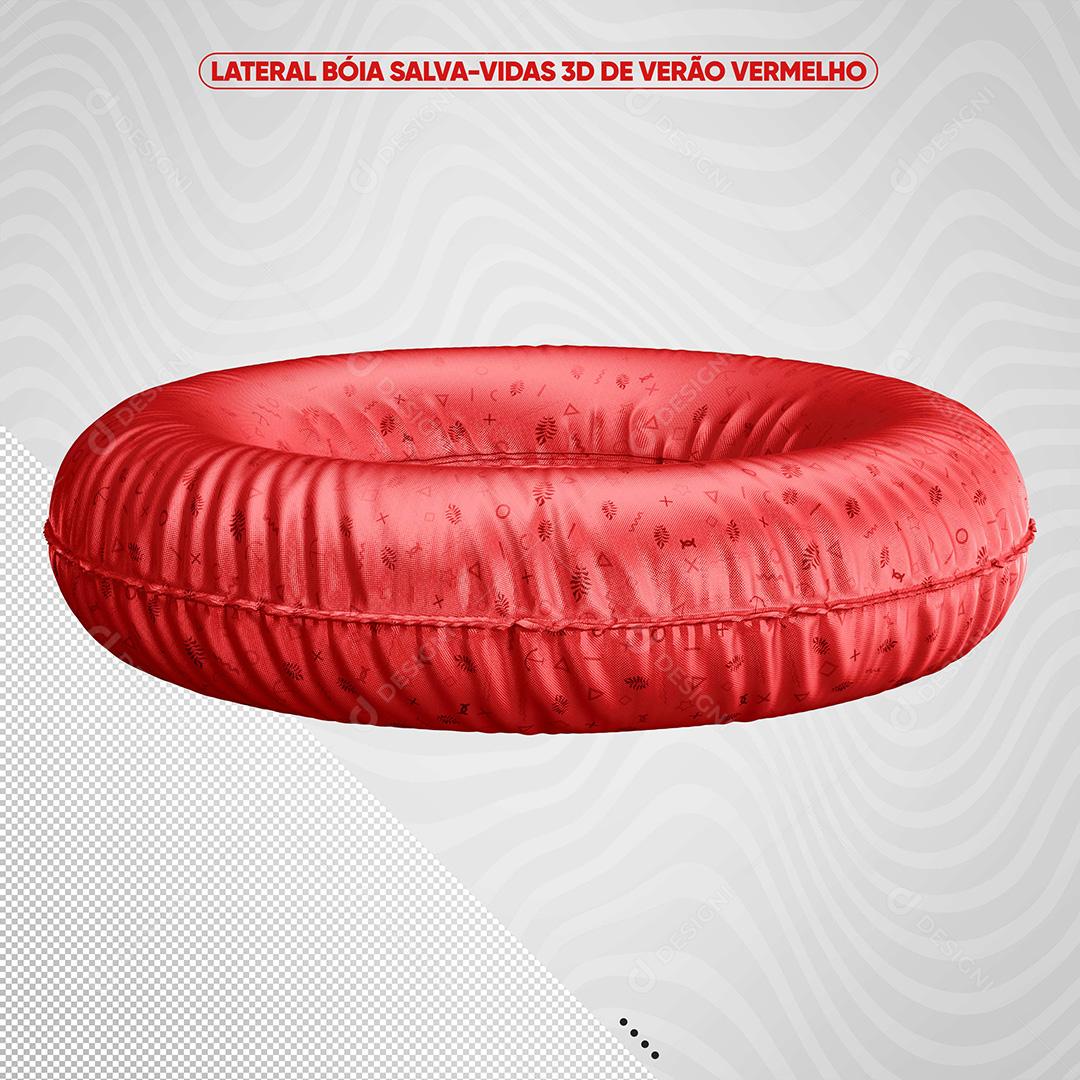 Bóia Salva Vidas 3D De Verão Vermelho Para Composição PSD