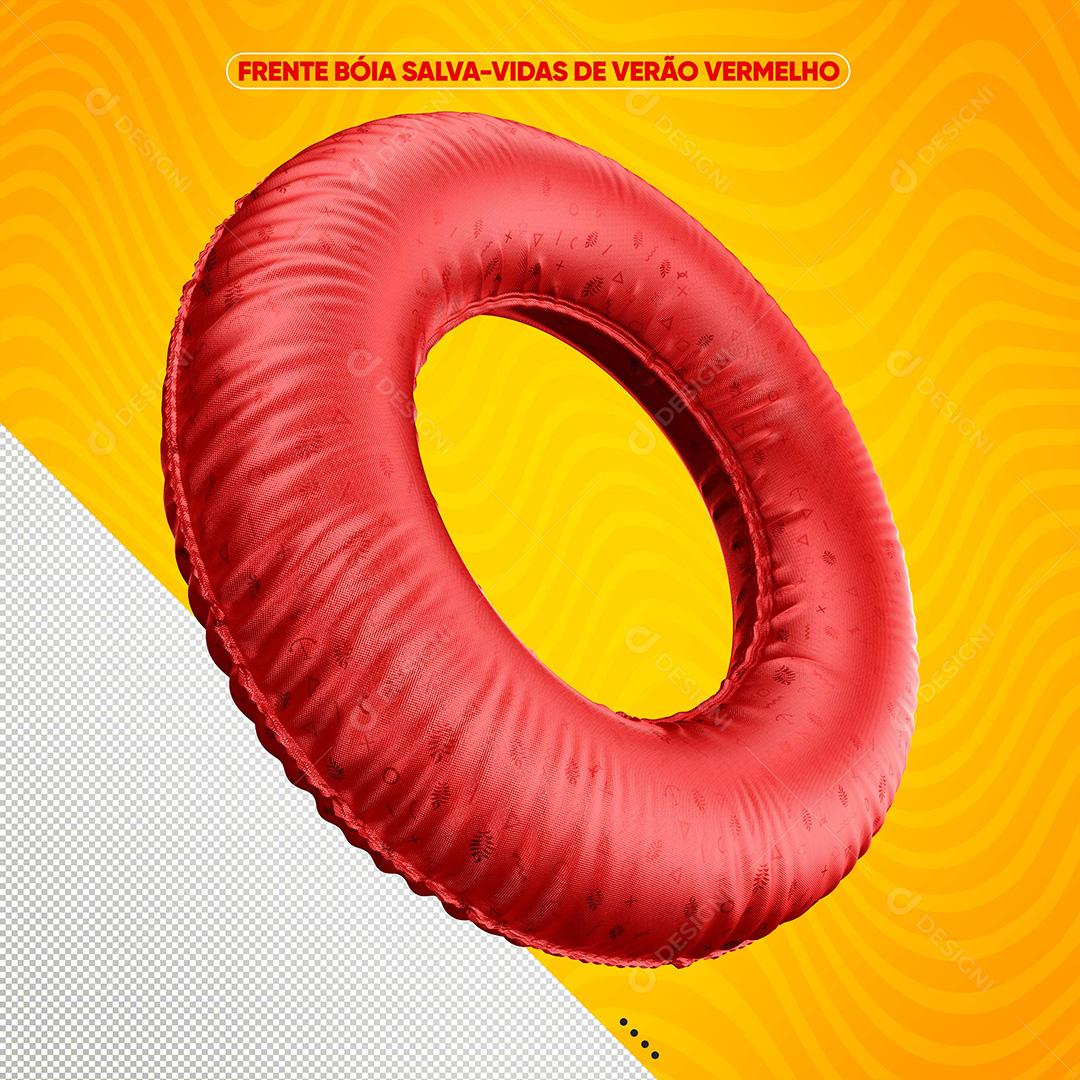 Bóia Salva Vidas De Verão Vermelho Para Composição PSD