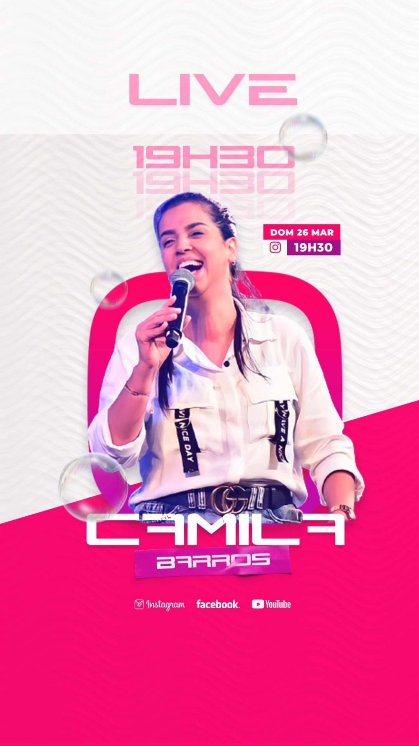 Live Gospel Com Camila Barros Story Social Media PSD Editável
