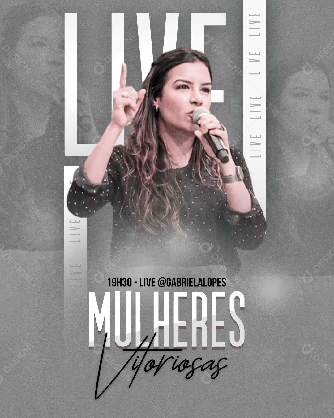 Live Mulheres Vitoriosas Social Media PSD Editável