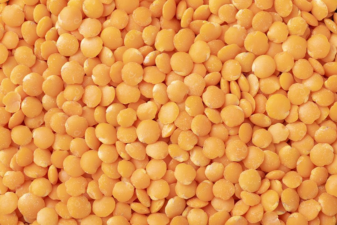 Vista Superior, de lentilhas laranja. Cenário de Comida Imagem JPG