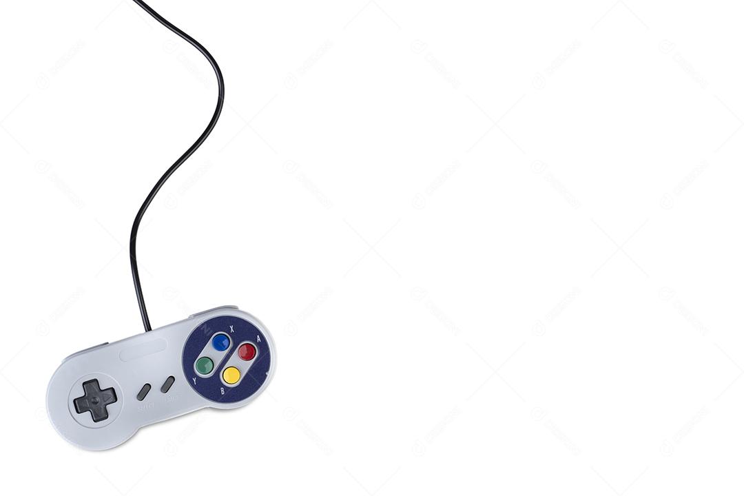 Controlador de Videogame Vintage Sobre Fundo Branco Imagens jpg