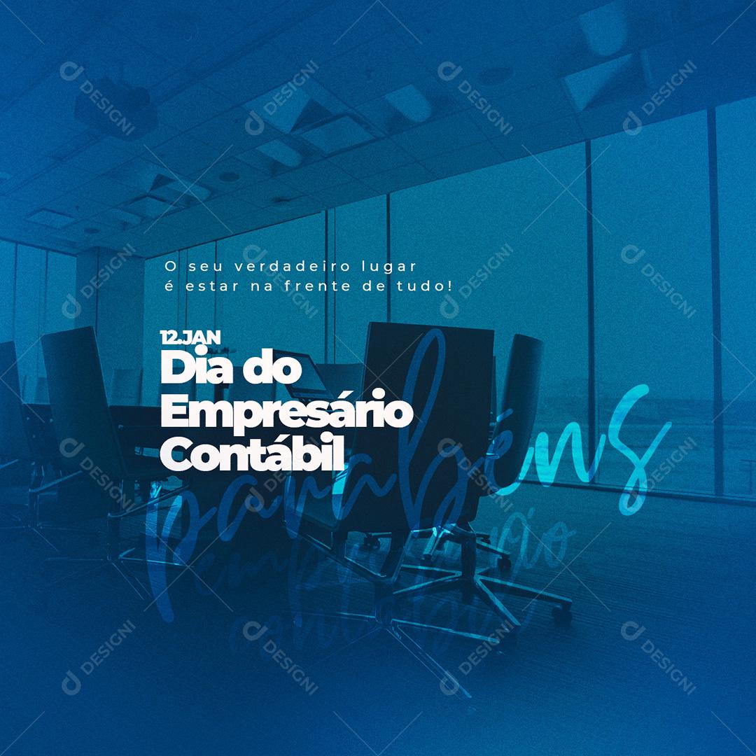 Social Media Dia Do Empresário Contábil Parabéns PSD Editável