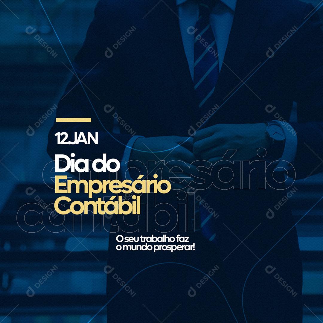 Social Media Dia Do Empresário Contábil 12 De Janeiro PSD Editável