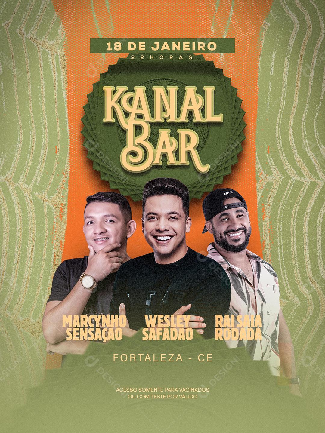 Flyers Kanal Bar Agenda Social Media PSD Editável