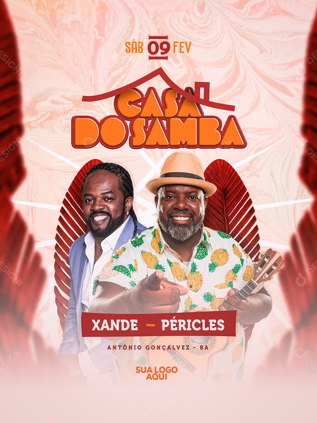 Social Media Casa Do Samba Flyers PSD Editável