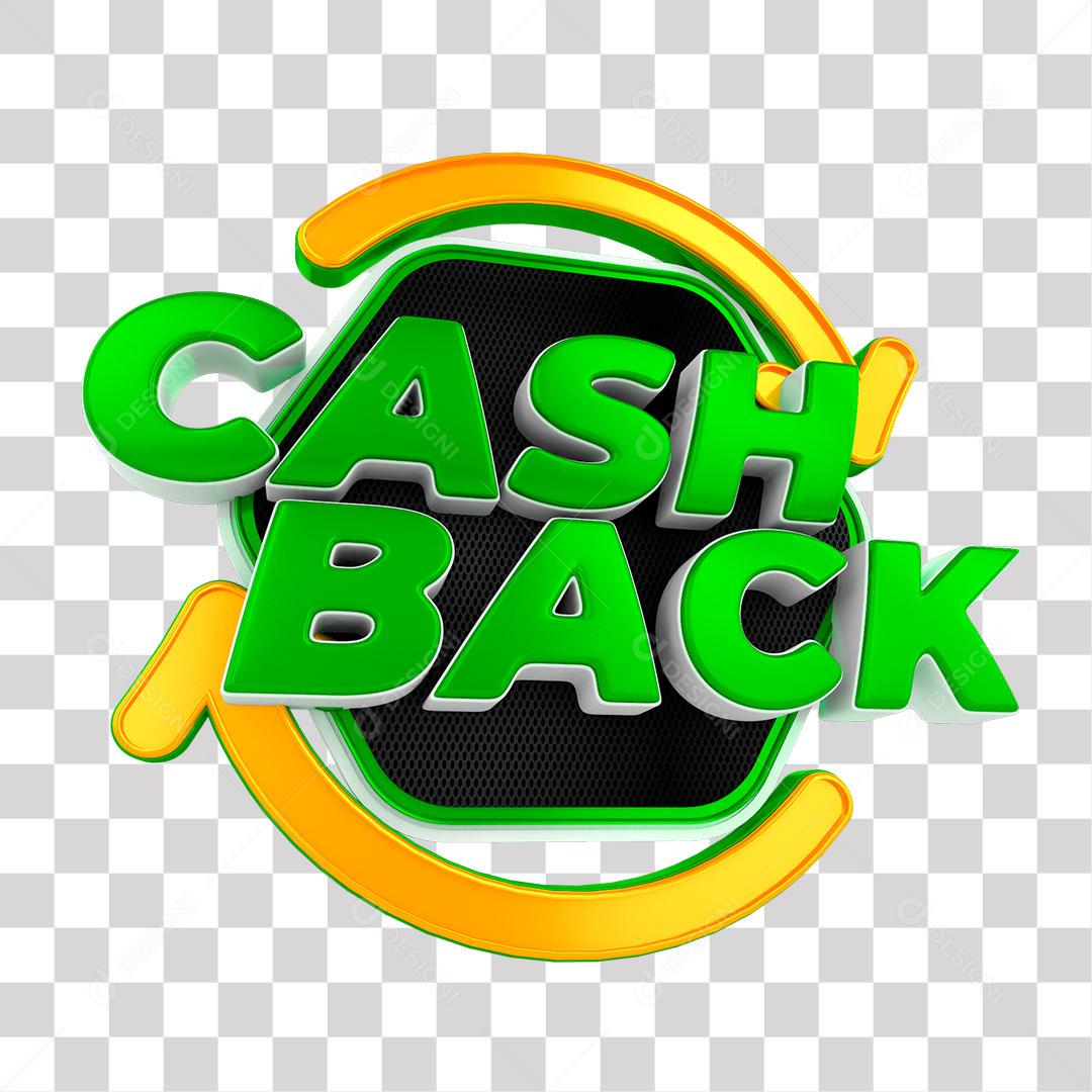 Cash Back Selo 3d Para Composição PNG Transparente