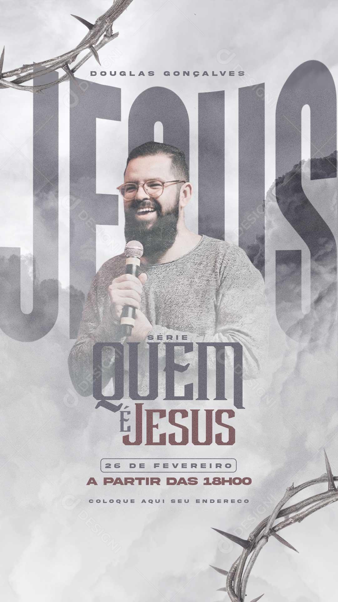 Quem É Jesus Igreja Culto Agenda Social Media PSD Editável
