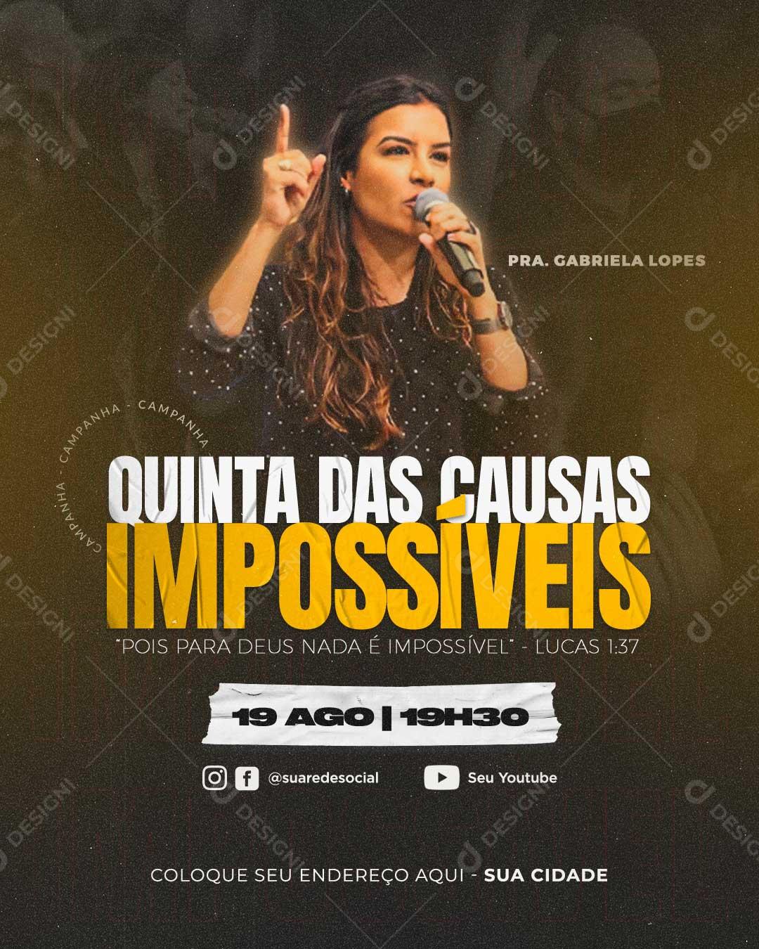 Quinta Das Causas Impossiveis Igreja Social Media PSD Editável