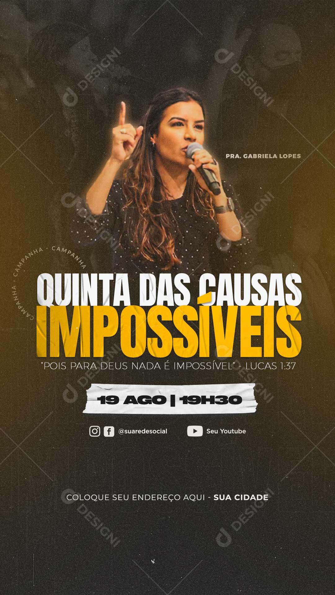 Social Media Quinta Das Causas Impossiveis Igreja PSD Editável