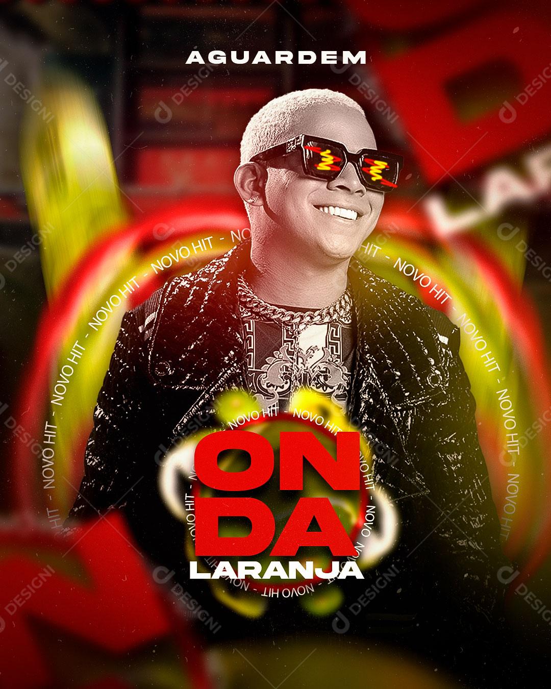 Flyer Cantor Musica Onda Laranja Social Media PSD Editável