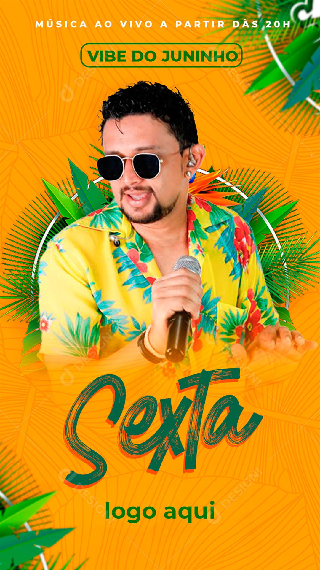 Flyer Vibe do Juninho Sexta Social Media PSD Editável