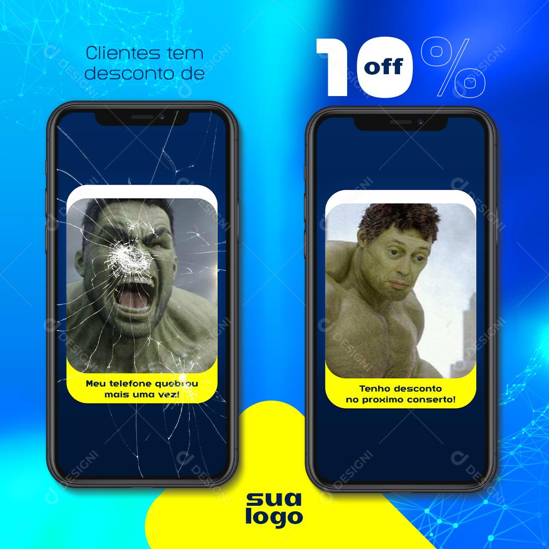 Clientes Tem Desconto De Até 10% Social Media PSD Editável