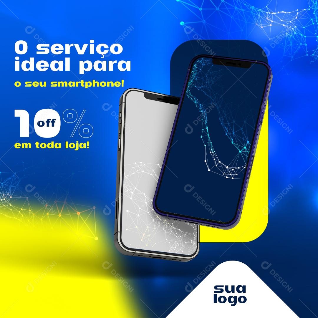 O Serviço Ideal Para o Seu Sartphone Social Media PSD Editável
